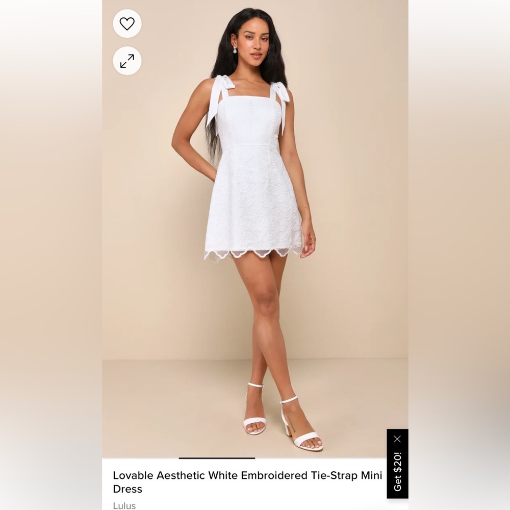White Embroidered Lulus Mini Dress